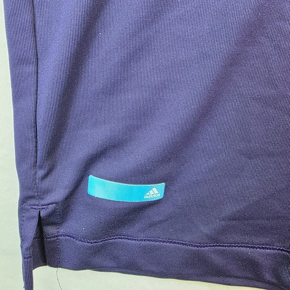 Adidas Men's Golf Puremotion COOLMAX Polo Shirt M Purple Blue Colorblock Stretch
